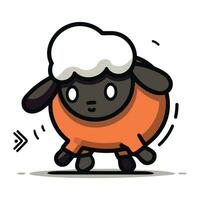 schattig schapen tekenfilm mascotte karakter vector icoon illustratie ontwerp