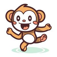 aap rennen tekenfilm karakter vector illustratie geïsoleerd Aan een wit achtergrond.
