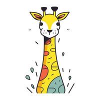 schattig giraffe. vector illustratie in tekening stijl.