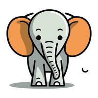 olifant tekenfilm karakter vector illustratie. schattig olifant vector mascotte.