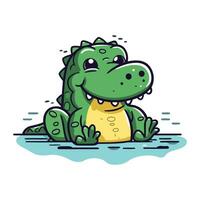 schattig krokodil tekenfilm karakter. schattig krokodil vector illustratie.