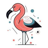 flamingo vector illustratie. flamingo vlak lijn icoon.