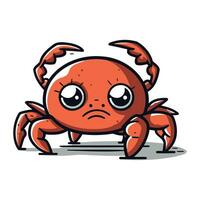 schattig tekenfilm krab. vector illustratie geïsoleerd Aan een wit achtergrond.