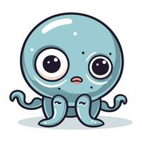 Octopus tekenfilm karakter vector illustratie. schattig Octopus mascotte.