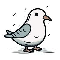 vector illustratie van een duif Aan een wit achtergrond. vector illustratie.