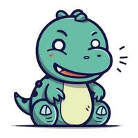 schattig krokodil. vector illustratie van schattig tekenfilm krokodil.