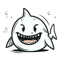 vector illustratie van een schattig tekenfilm haai. geïsoleerd Aan wit achtergrond.