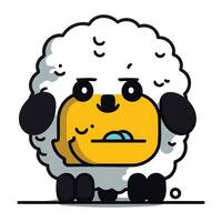 schattig schapen tekenfilm karakter mascotte karakter vector illustratie.
