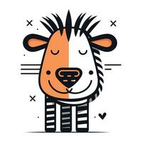 zebra. schattig tekenfilm karakter. vector illustratie in vlak stijl.