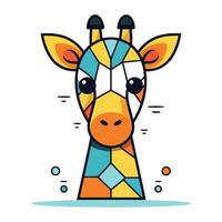 giraffe hoofd. kleurrijk vector illustratie in vlak stijl.