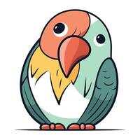 schattig papegaai. tekenfilm vector illustratie geïsoleerd Aan wit achtergrond.