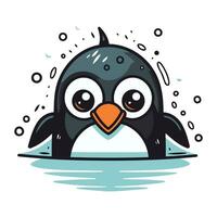 schattig tekenfilm pinguïn. grappig pinguïn. vector illustratie.