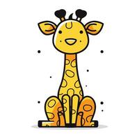 schattig tekenfilm giraffe. vector illustratie geïsoleerd Aan wit achtergrond.