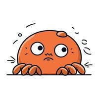 grappig krab karakter. schattig tekenfilm krab. vector illustratie.