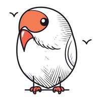 vector illustratie van een schattig weinig vogel. schattig tekenfilm karakter.