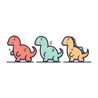 schattig dinosaurussen. vector illustratie in tekening tekenfilm stijl.