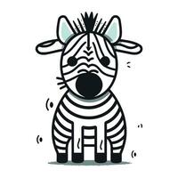 zebra icoon. schattig zebra geïsoleerd Aan wit achtergrond. vector illustratie.