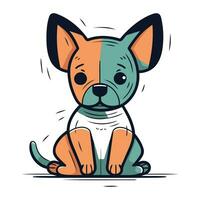 schattig tekenfilm hond zitten. vector illustratie geïsoleerd Aan wit achtergrond.