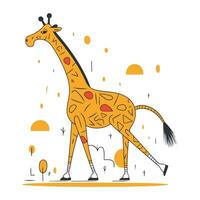 giraffe. vector illustratie in vlak stijl. tekenfilm giraffe.