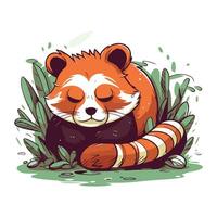 schattig rood panda. vector illustratie van een schattig dier.