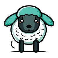 schattig schapen tekenfilm karakter geïsoleerd Aan wit achtergrond. vector illustratie.