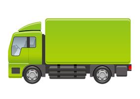 Vrachtwagenillustratie op een witte achtergrond wordt geïsoleerd die. vector