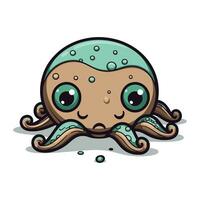 schattig tekenfilm Octopus Aan een wit achtergrond. vector illustratie.