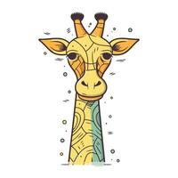 giraffe hoofd vector illustratie. hand- getrokken giraffe hoofd.