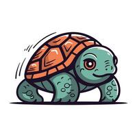 schattig tekenfilm schildpad geïsoleerd Aan een wit achtergrond. vector illustratie.