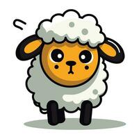 schattig schapen tekenfilm karakter vector illustratie. schattig dier emoji