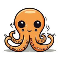 Octopus tekenfilm karakter geïsoleerd Aan wit achtergrond. schattig vector illustratie.