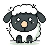 schattig tekenfilm schapen. vector illustratie. geïsoleerd Aan wit achtergrond.