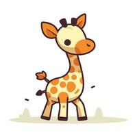 schattig tekenfilm giraffe. vector illustratie geïsoleerd Aan wit achtergrond.