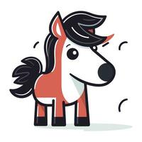 schattig tekenfilm paard. vector illustratie geïsoleerd Aan een wit achtergrond.