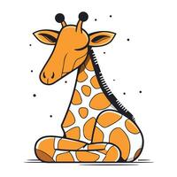 giraffe geïsoleerd Aan wit achtergrond. tekenfilm stijl. vector illustratie.