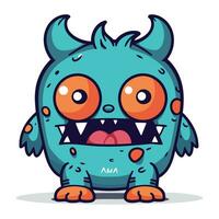 tekenfilm monster. vector illustratie van schattig monster. tekenfilm monster.