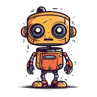 schattig tekenfilm robot. vector illustratie. geïsoleerd Aan wit achtergrond.