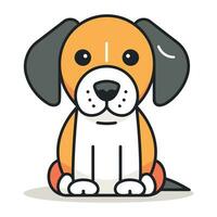 schattig hond karakter vector illustratie. schattig tekenfilm hond icoon.