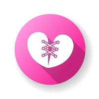 vergeving roze plat ontwerp lange schaduw glyph icon vector