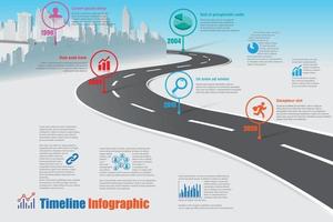 zakelijke routekaart tijdlijn infographic stad ontwerp vectorillustratie vector