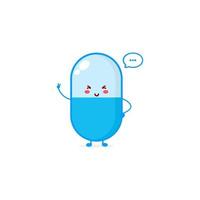 schattig pil karakter illustratie glimlach gelukkig mascotte logo kinderen spelen vector