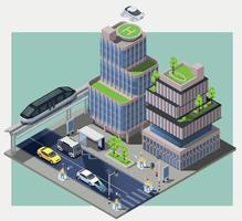 futuristische samenstelling van stadstechnologieën vector