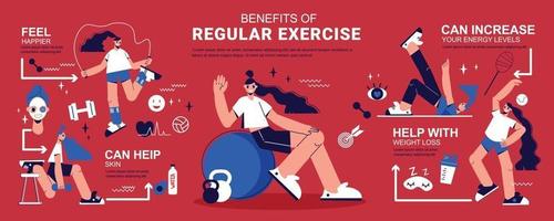 fitness infographic banner vector