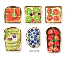 toast brood toppings set vector