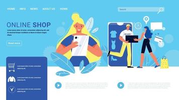 online winkel website ontwerp vector