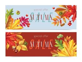 herfst horizontale banners set vector