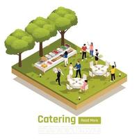 outdoor catering isometrisch element vector