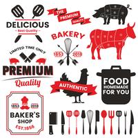 Restaurant Retro Vector Logo voor banner