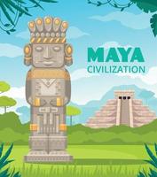 Maya beschaving monumenten cartoon vector