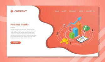 positief trendconcept voor websitesjabloon of landing vector